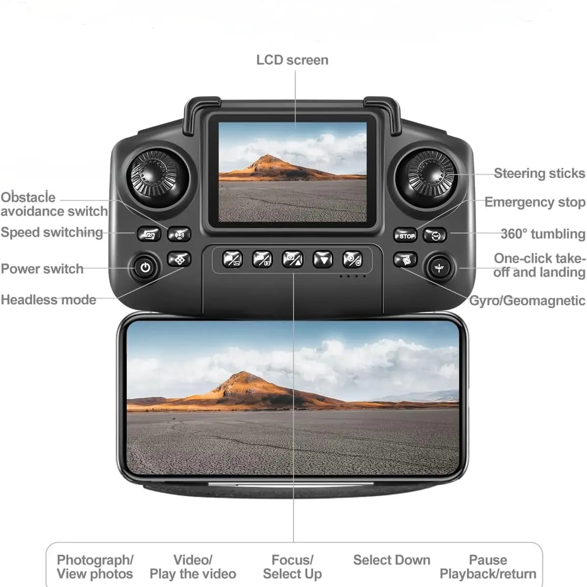 Dron Pro Dual Kamera LCD Ekran, prikaz 7