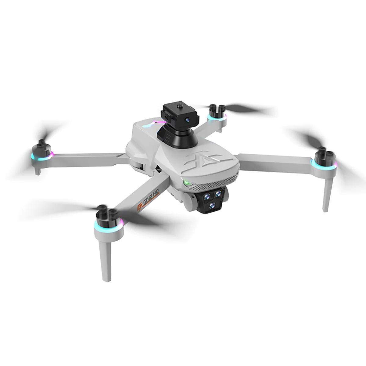 GD12 Pro GPS Dual HD Kamera sa LCD ekranom, dron sam na beloj podlozi, pogled odozgo